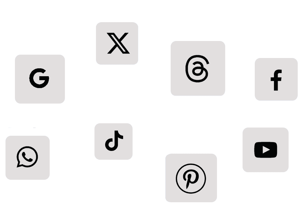 Social Media Platforms where Oparah Realty Market their Listings like Facebook Google WhatsApp Twitter Pinterest Threads TikTok WhatsApp YouTube X formerly Twitter