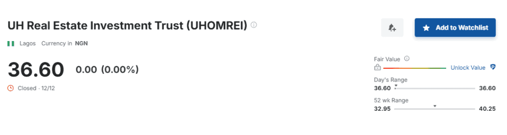 UH Real Estate Investment Trust UHOMREI