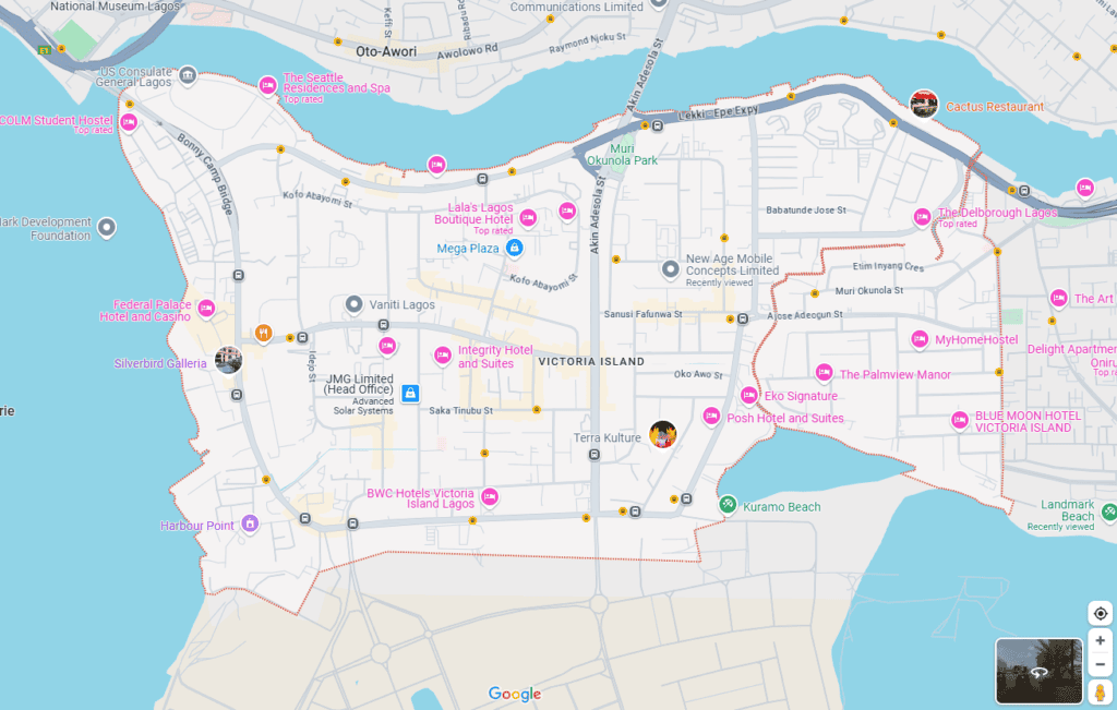 Google Maps of Victoria Island Lagos