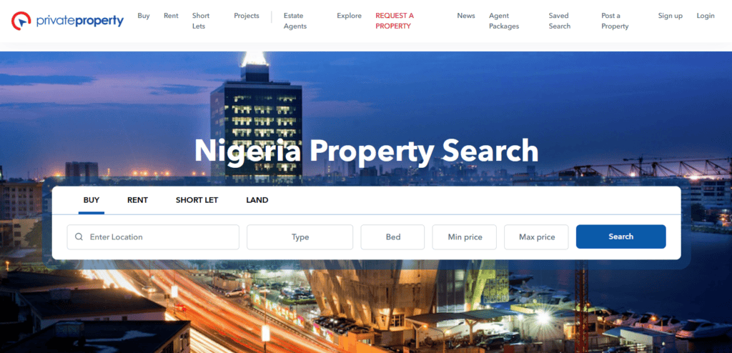 Private Property Nigeria Website Homepage Property Listing Websites in Nigeria