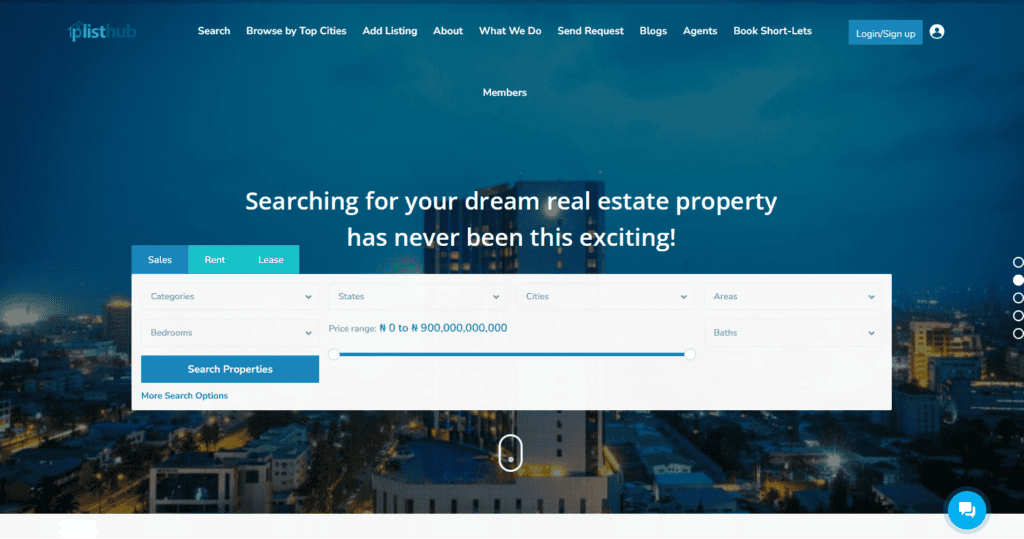 Property List Hub Website Homepage Property Listing Websites in Nigeria