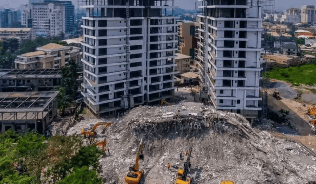 On 1 November 2021 a high rise block of luxury flats under construction in the neighbourhood of Ikoyi in Lagos Nigeria collapsed
