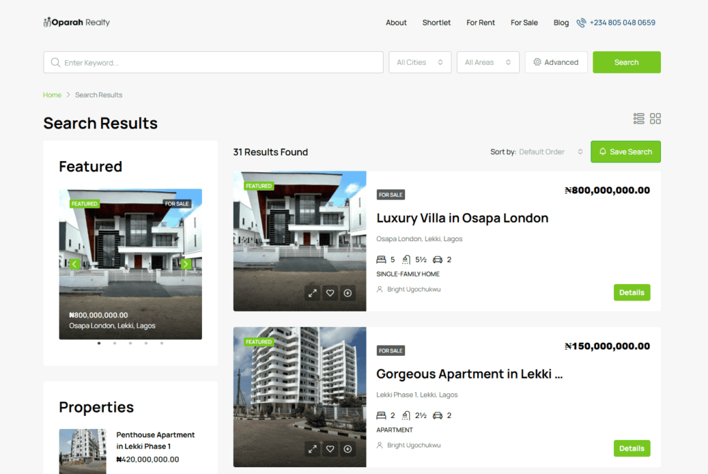 Oparah Realty - Access to Verified Property