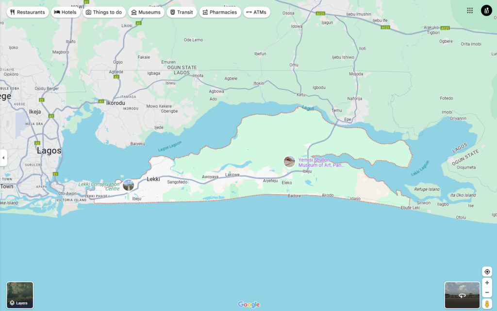 Google Map of Lekki, Lagos