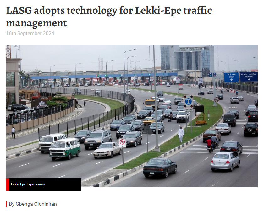 LASG adopts technology for Lekki Epe traffic management