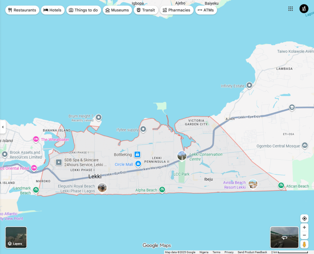 Google Map of Ikate, Lekki, Lagos
