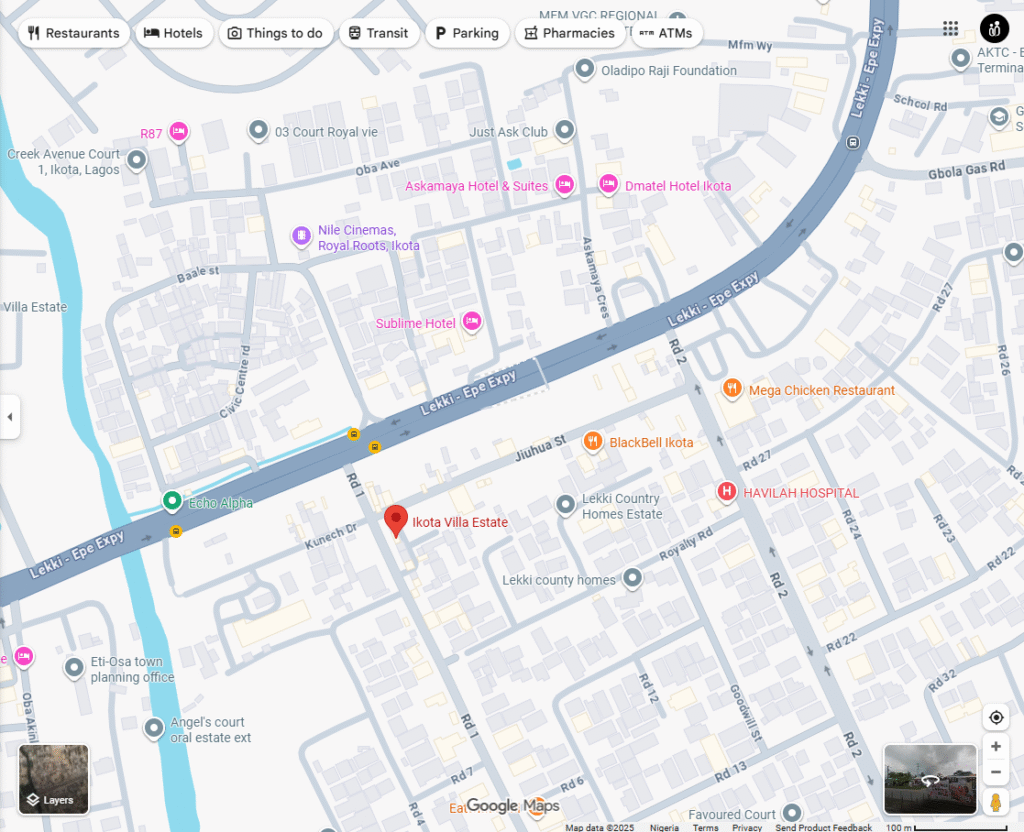Google Map of Ikota, Lekki, Lagos